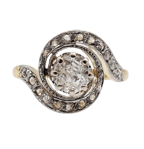 54.5 Bague tourbillon en or 18k, platine et diamants 58 Facettes A07547