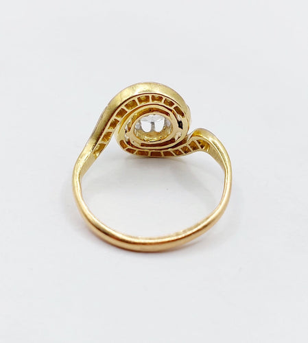 54.5 Bague tourbillon en or 18k, platine et diamants 58 Facettes A07547