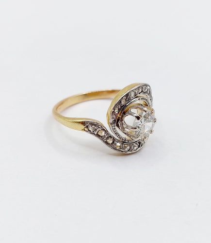 54.5 Bague tourbillon en or 18k, platine et diamants 58 Facettes A07547