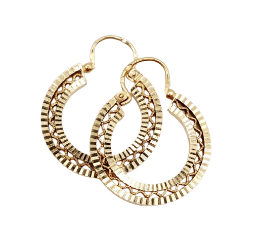Créoles vintage - Boucles d'oreilles en or rose 18k