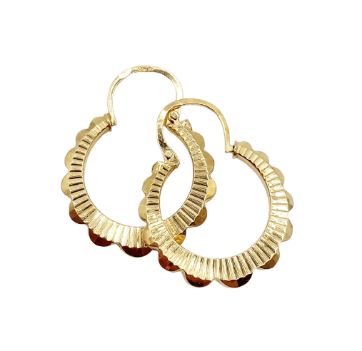 Créoles vintage - Boucles d'oreilles en or 18k 58 Facettes A07552
