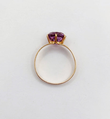 56.5 Bague cocktail vintage en or rose 18k et améthyste 58 Facettes A07560