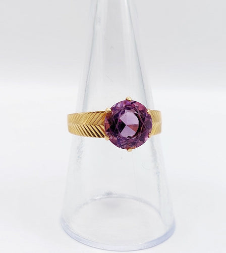 56.5 Bague cocktail vintage en or rose 18k et améthyste 58 Facettes A07560