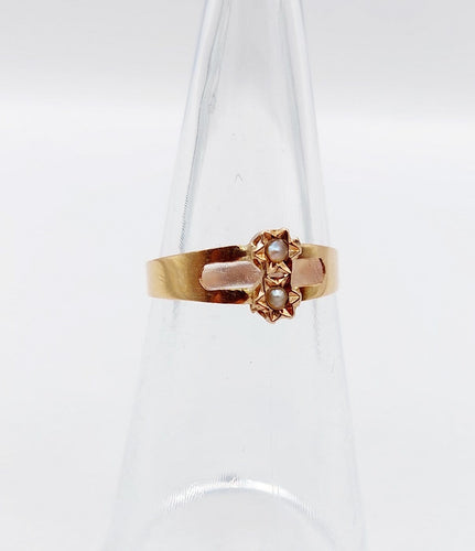 50 Bague toi et moi antique en or rose 18k et perles 58 Facettes A07561