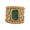 47 Bague vintage en or 18 kt avec émeraude et diamants 58 Facettes AN687 '(05290)