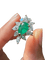 Bague en or 18K avec émeraude et diamants