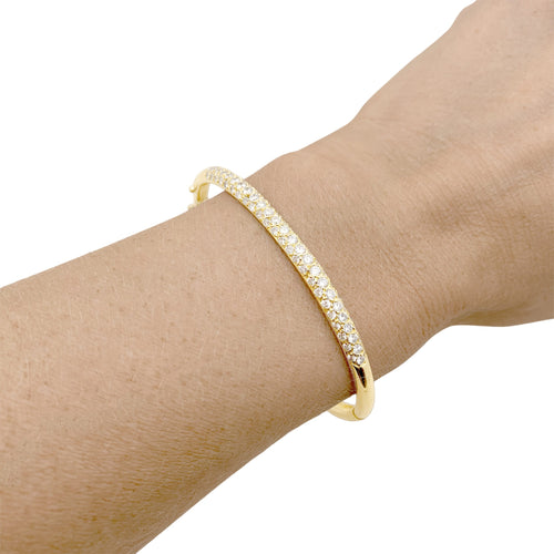 Bracelet Bracelet jonc en or jaune et diamants 58 Facettes 35815