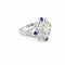 Bague 54 Bague cocktail Art déco en or blanc 14k, saphirs et diamants 58 Facettes