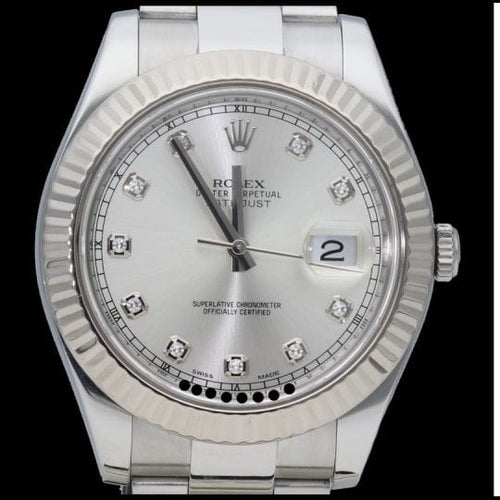 Rolex Datejust - Montre 41 mm en acier et diamants 58 Facettes MT47373