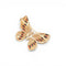 Broche pendentif papillon en or jaune 18K, diamants, calcédoine et corail 58 Facettes E-41