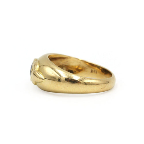 54 Bague jonc en or jaune 750, diamant et saphir 58 Facettes 260039SP