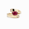 52 Bague vintage en or jaune, rubis et diamants 58 Facettes 6043/17