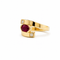 52 Bague vintage en or jaune, rubis et diamants 58 Facettes 6043/17