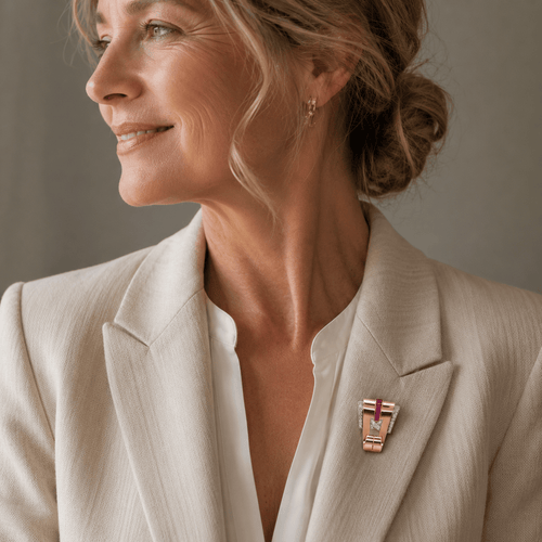Broche années 40 en or rose, diamants et rubis 58 Facettes 1.0000174/2