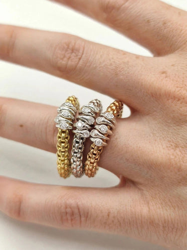 54 FOPE Flex'it - Bague en or jaune 18 ct et diamants 58 Facettes CV-083