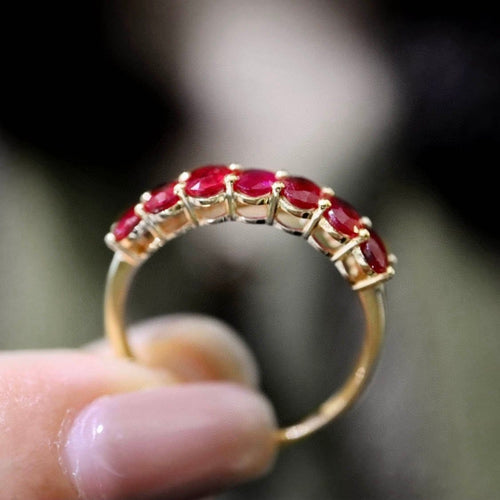 53 AITCHES - Bague sept rubis en or 18K 58 Facettes GBR1342RD