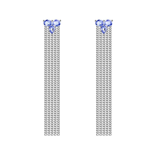 Eden - Boucles d'oreilles en or blanc et tanzanites 58 Facettes GER1222TZ