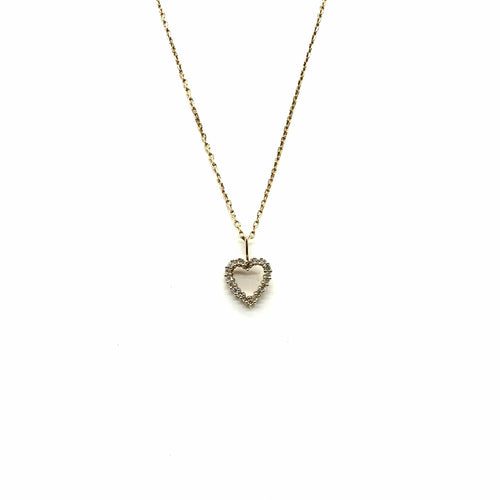 Pendentif cœur en or jaune et diamants 58 Facettes Z15B51630