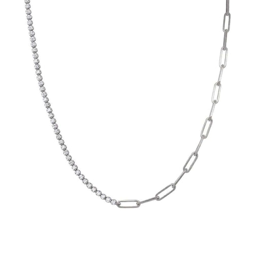AITCHES Disco - Collier tennis en or blanc et diamants 58 Facettes GPD1032WG