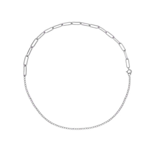 AITCHES Disco - Collier tennis en or blanc et diamants 58 Facettes GPD1032WG