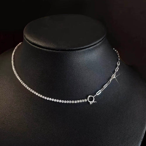 AITCHES Disco - Collier tennis en or blanc et diamants 58 Facettes GPD1032WG