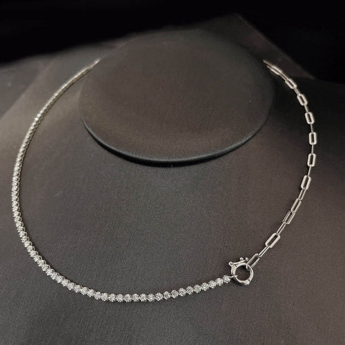 AITCHES Disco - Collier tennis en or blanc et diamants 58 Facettes GPD1032WG