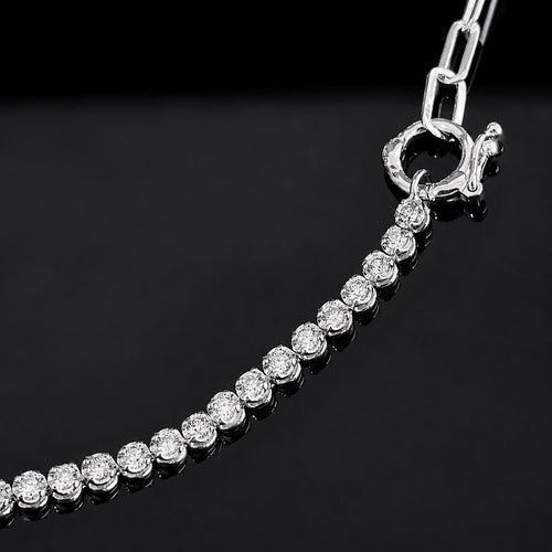 AITCHES Disco - Collier tennis en or blanc et diamants 58 Facettes GPD1032WG