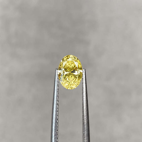 Collier en or 18 carats et diamant jaune ovale 0,50 ct 58 Facettes GPD1023YG