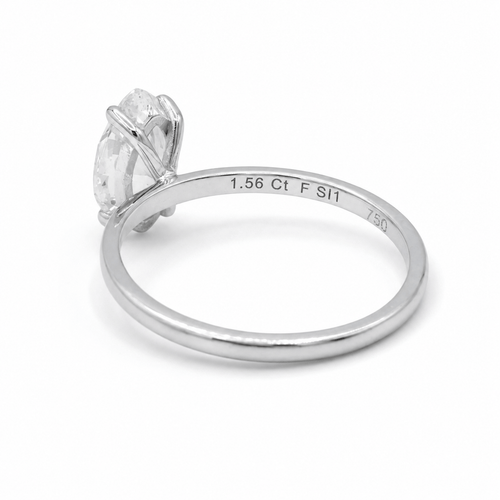 55 Bague en or blanc et diamant marquise 1,56 carat 58 Facettes 2003/22