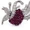 Broche vintage - Broche en or blanc avec rubis et diamants 58 Facettes SP 82 '(00549)