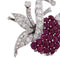 Broche vintage - Broche en or blanc avec rubis et diamants 58 Facettes SP 82 '(00549)