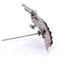 Broche vintage - Broche en or blanc avec rubis et diamants 58 Facettes SP 82 '(00549)