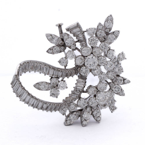 Broche vintage en platine et diamants 58 Facettes SP83 '(00769)