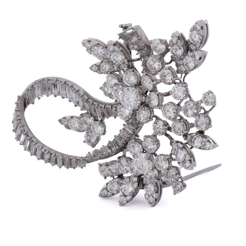 Broche vintage en platine et diamants 58 Facettes SP83 '(00769)