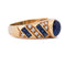 51 Bague vintage en or jaune 18 kt, saphirs et diamants 58 Facettes AN702 (0749)