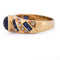 51 Bague vintage en or jaune 18 kt, saphirs et diamants 58 Facettes AN702 (0749)