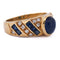 51 Bague vintage en or jaune 18 kt, saphirs et diamants 58 Facettes AN702 (0749)