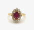 Bague 50 Bague marquise en or jaune, rubis et diamants 58 Facettes 240