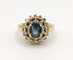 Bague 53.5 Bague pompadour en or jaune avec saphir et diamants 58 Facettes 241