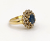 Bague 53.5 Bague pompadour en or jaune avec saphir et diamants 58 Facettes 241