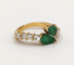 Bague 54 Bague en or jaune 18K avec émeraudes et diamants 58 Facettes 242