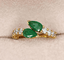 Bague 54 Bague en or jaune 18K avec émeraudes et diamants 58 Facettes 242