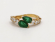 Bague 54 Bague en or jaune 18K avec émeraudes et diamants 58 Facettes 242