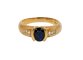 59 Bague jonc en or jaune, saphir et diamants 58 Facettes 244