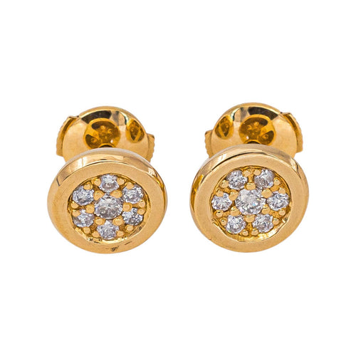 Boucles d'oreilles puces en or jaune et diamants 58 Facettes 5759890CN