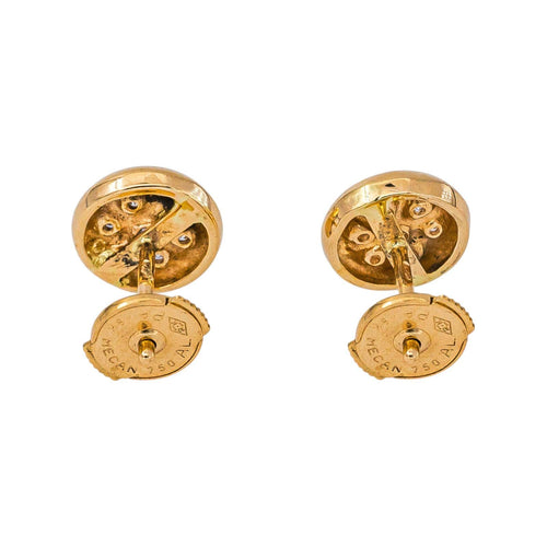 Boucles d'oreilles puces en or jaune et diamants 58 Facettes 5759890CN