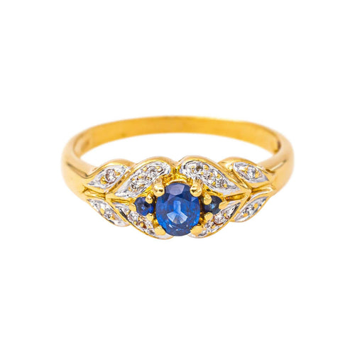53 Bague en or jaune et blanc, saphirs et diamants 58 Facettes 5752904CN