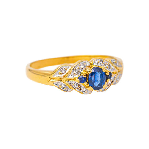 53 Bague en or jaune et blanc, saphirs et diamants 58 Facettes 5752904CN