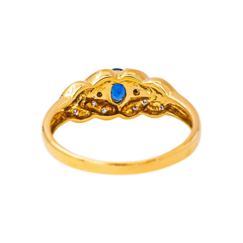 53 Bague en or jaune et blanc, saphirs et diamants 58 Facettes 5752904CN