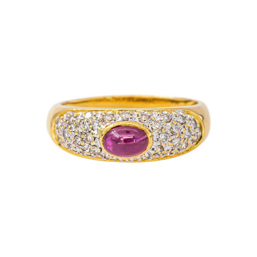 55.5 Bague en or jaune, rubis et diamants 58 Facettes 5713875CN